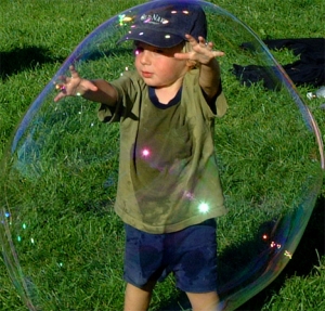 kid in bubble